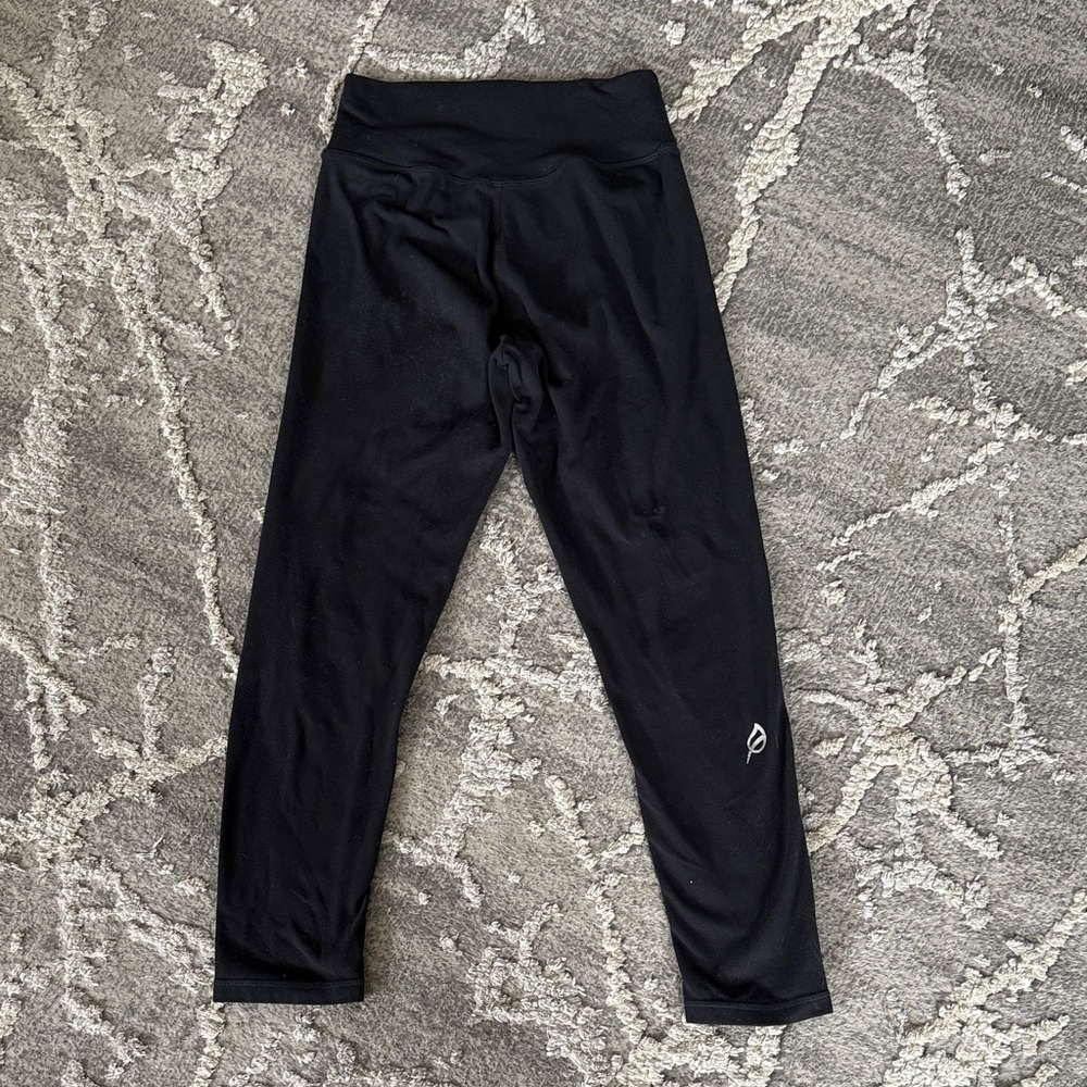 P'tula Black Girls' Active Leggings with Logo